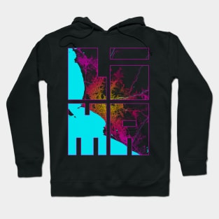 Lima, Peru City Map Typography - Neon Hoodie